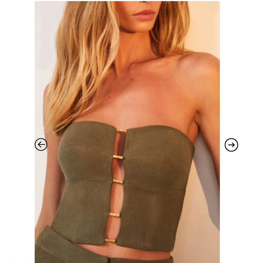 NWT's VIX Emilia Strapless Top - Evergreen Size Large